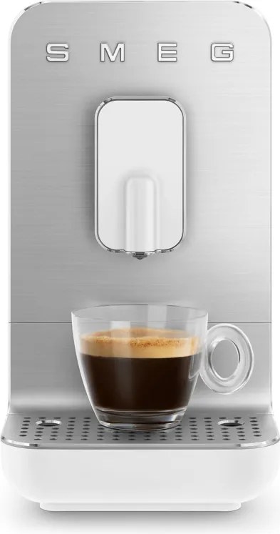Еспресо машина SMEG Collezione BCC11WHMEU, 1350 W, 19 bar, 1.4 л, 8 функции, Вградена мелачка, Бял