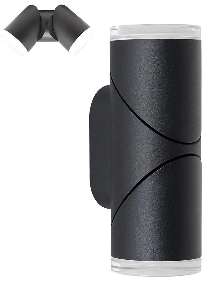 Prezent 28210A - LED Екстериорен стенен спот AKARA 2xLED/5W/230V IP65 черен