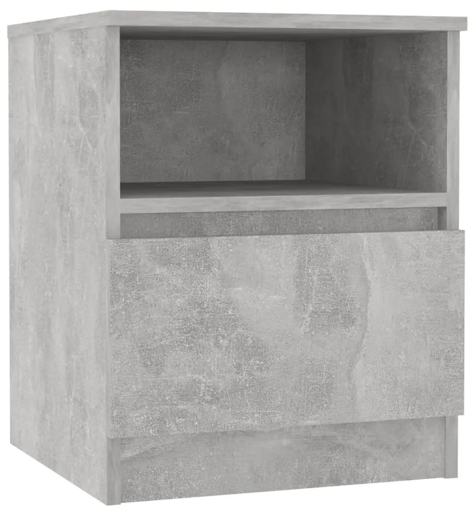 806165 vidaXL Нощни шкафчета, 2 бр, бетонно сив, 40x40x50 см, инженерно дърво