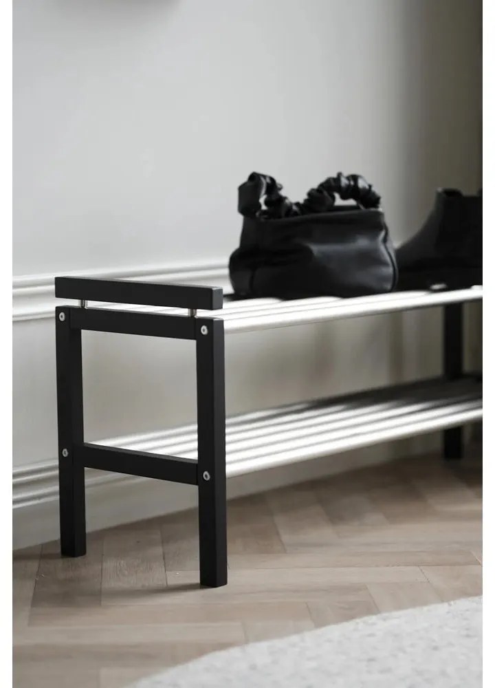 Бяла стойка за обувки от масивен дъб Confetti – Rowico