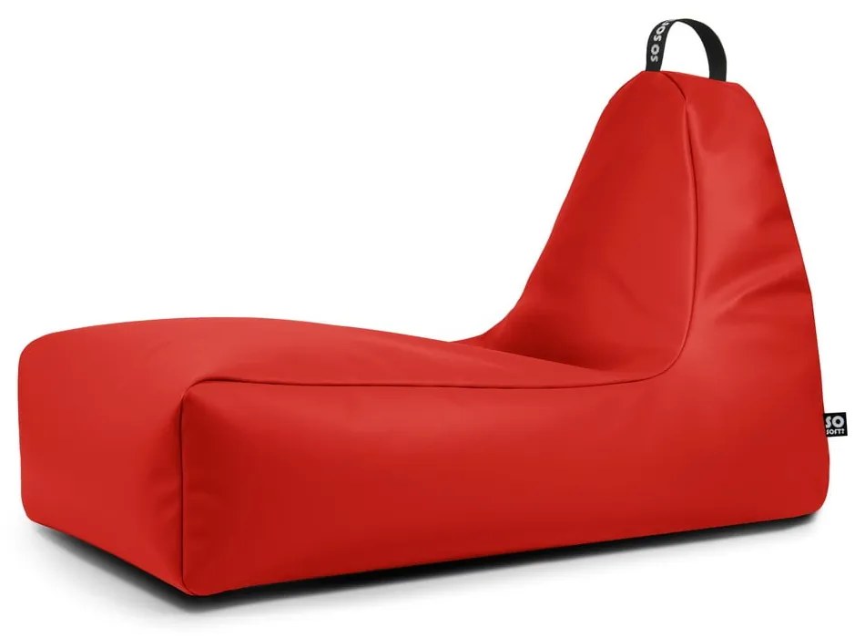 Червен пуф от изкуствена кожа Chill XXL – So Soft?