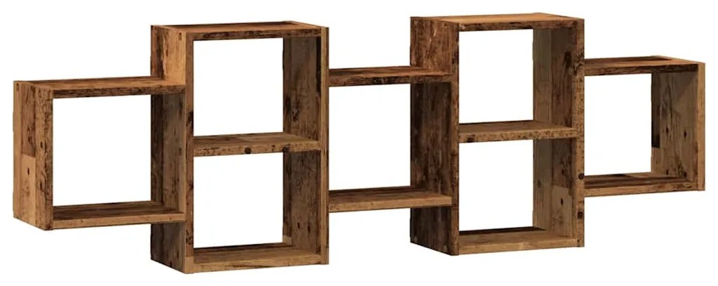 853225 vidaXL Стенен рафт, старо дърво, 129x18x42 см, инженерно дърво