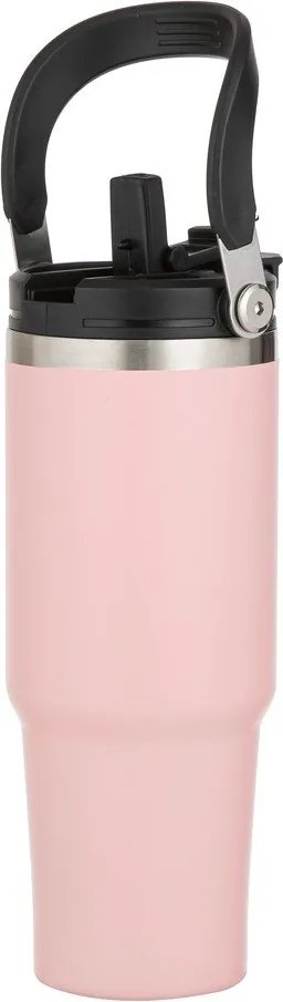 Светлорозова бутилка за пътуване бутилка от неръждаема стомана 1 l Eco – Ladelle