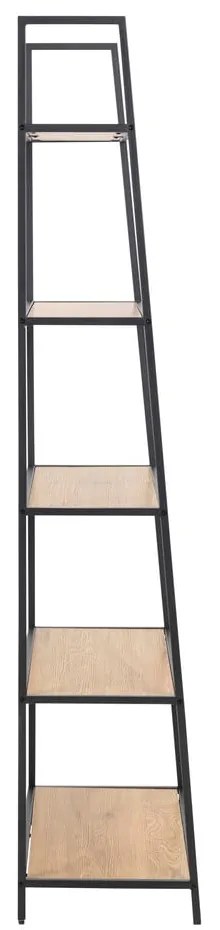 Черен/естествен стелаж от декор от дъб 77x175 cm Seaford – Actona