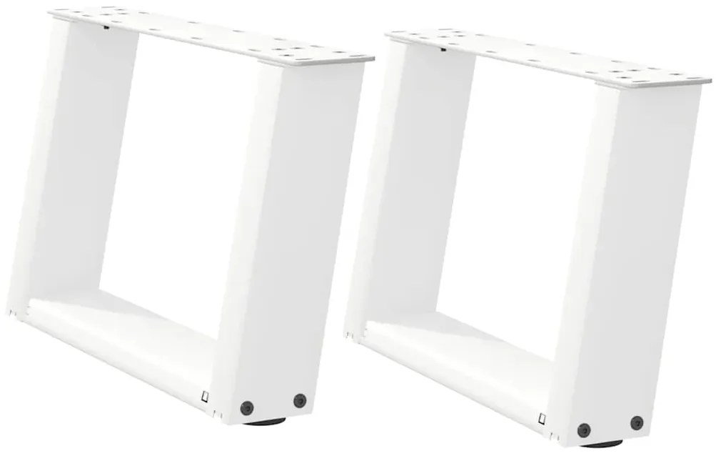 4012741 vidaXL Крака за масичка за кафе, U-образни, 2 бр., бели, 40 x (30-31) см, стомана