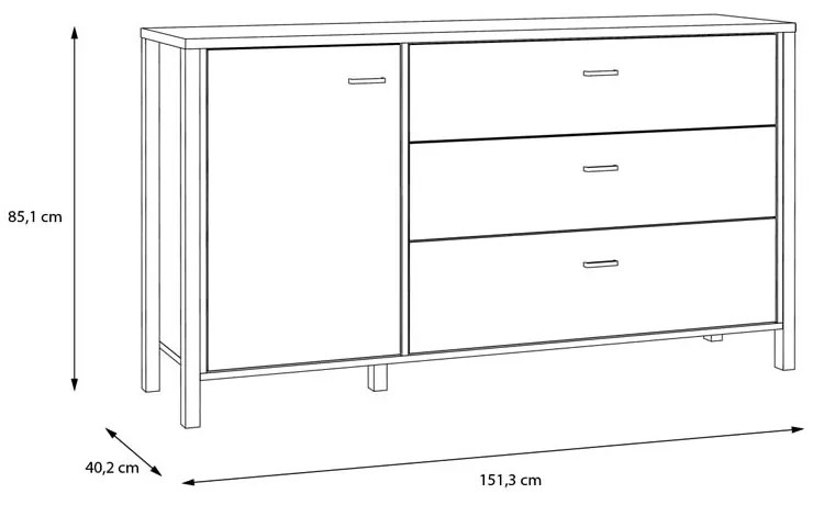 КОМОД ХАЙ РОК 151,3/40,2/85,1 СМ
