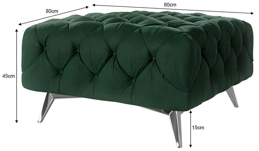 Тъмнозелена кадифена табуретка Chelsea – Ropez