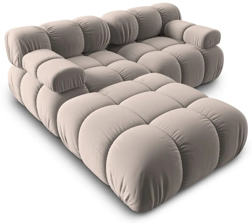 Светлокафяв кадифен модулен ъглов диван (променлив) Bellis – Micadoni