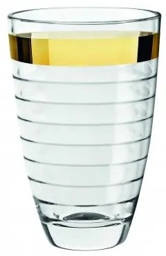 Стъклена ваза 24см със златен кант VIDIVI-BAGUETTE (64426EM)