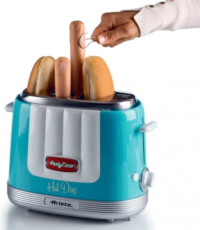 Уред за хот-дог Ariete PARTY TIME 0206/01, 650W, 4 отделения, 5 степени, Стоп функция, Тюркоаз