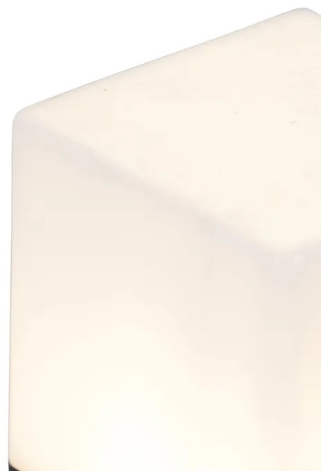 Външна лампа за забиване в земята черна с опалово стъкло 30 см с шип за заземяване и кабелен преход - Denmark