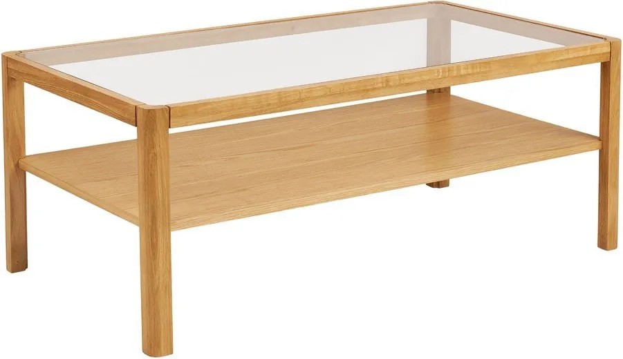 Масичка за кафе със стъклен плот в естествен цвят 60x110 cm Lourmarin – House Nordic