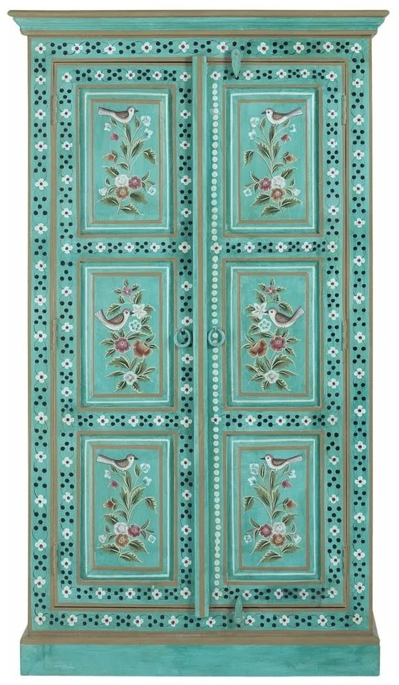 Зелено шкафче от масивно манго 87x152x38 cm Prem – Støraa