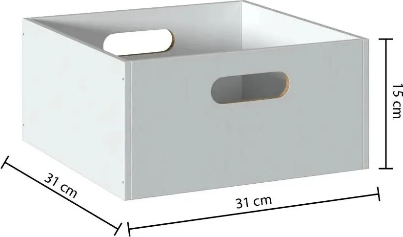 Кутия за съхранение 5five Mix & Modul, Дърво, 31x15 cm - Бял