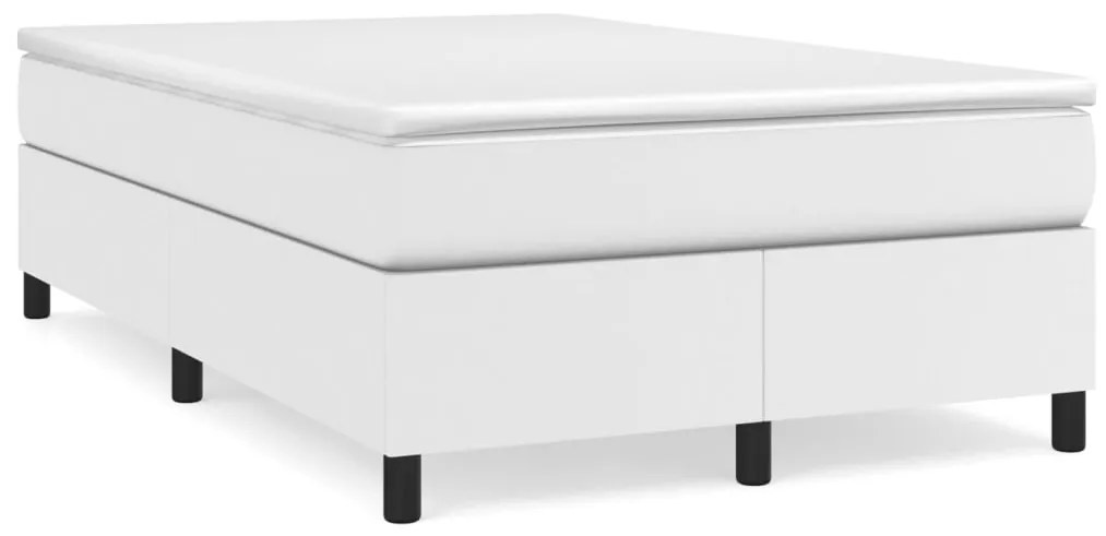 3121036 vidaXL Рамка за легло с пружини бяла 120x200 см, изкуствена кожа