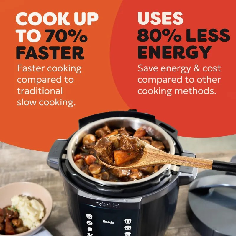 Мултикукър Instant Pot Pro Max 60 WiFi, 1200W, 5.7 л, 10 програми, Nutriboost, WiFi управление, LCD дисплей, Неръждаема стомана, Черен