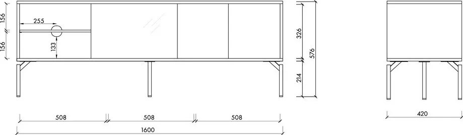 Теракотена маса за телевизор 160x60x42 cm Met – noo.ma