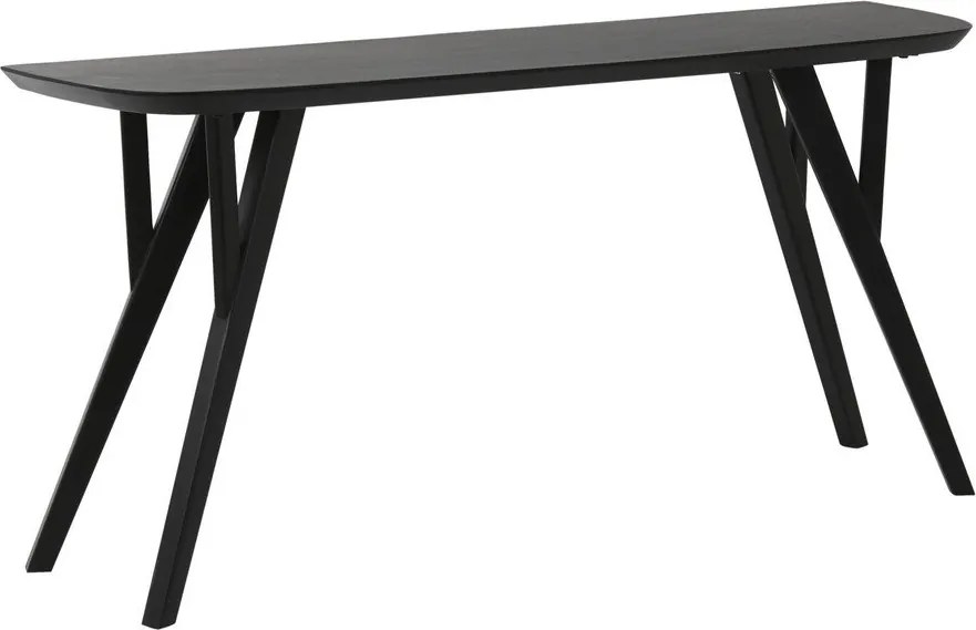 Матово черно конзолна маса от масивна акация 44x160 cm Quenza – Light & Living
