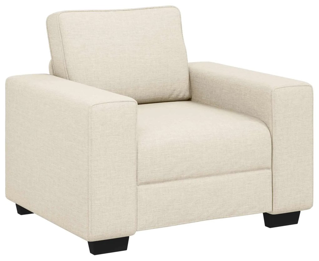 4105155 vidaXL Диван Бежово 100 x 77 x 82 см Ленена смесена тъкан