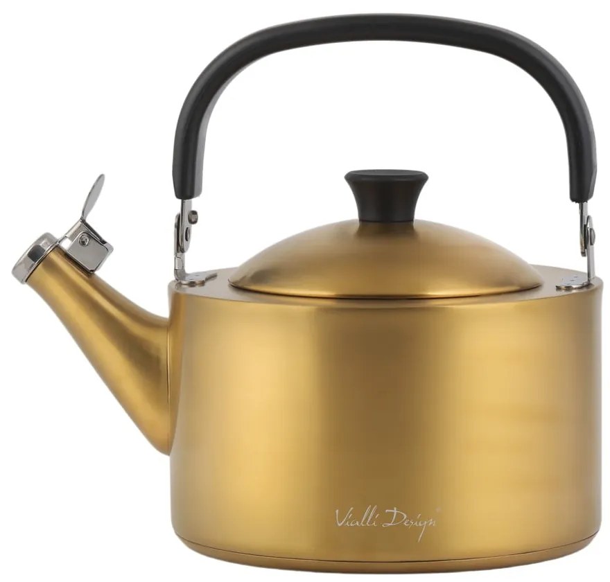 Чайник от неръждаема стомана в златист цвят1,5 l Diamante – Vialli Design