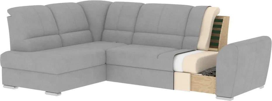 Сив кадифен разтегателен ъглов диван с място за съхранение (десен ъгъл L форма) Siber – ELTAP