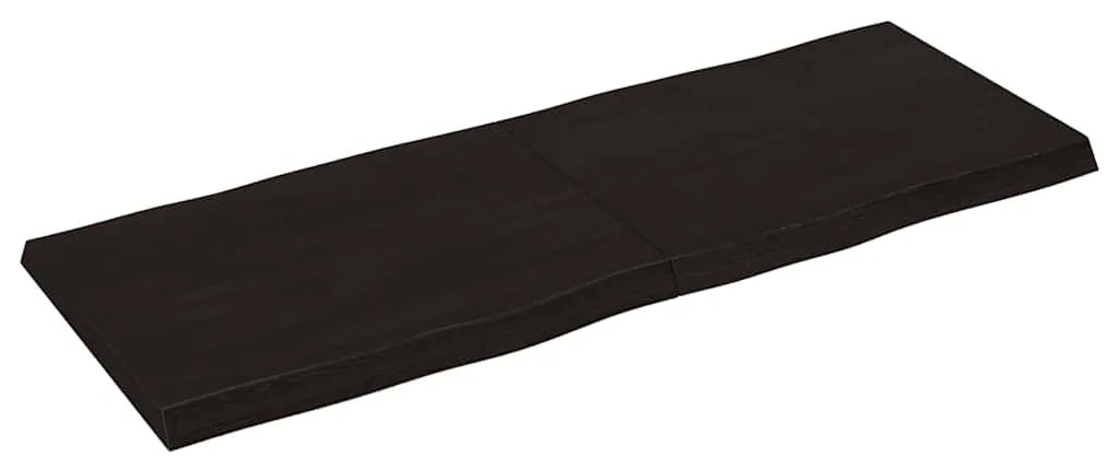 364039 vidaXL Плот за маса тъмнокафяв 160x60x(2-6) см обработен масивен дъб