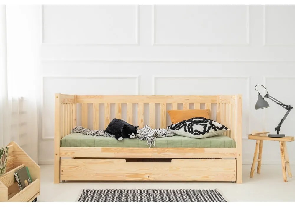 Детско разтегателно легло с място за съхранение с включена подматрачна рамка в естествен цвят 90x190 cm CPP – Adeko