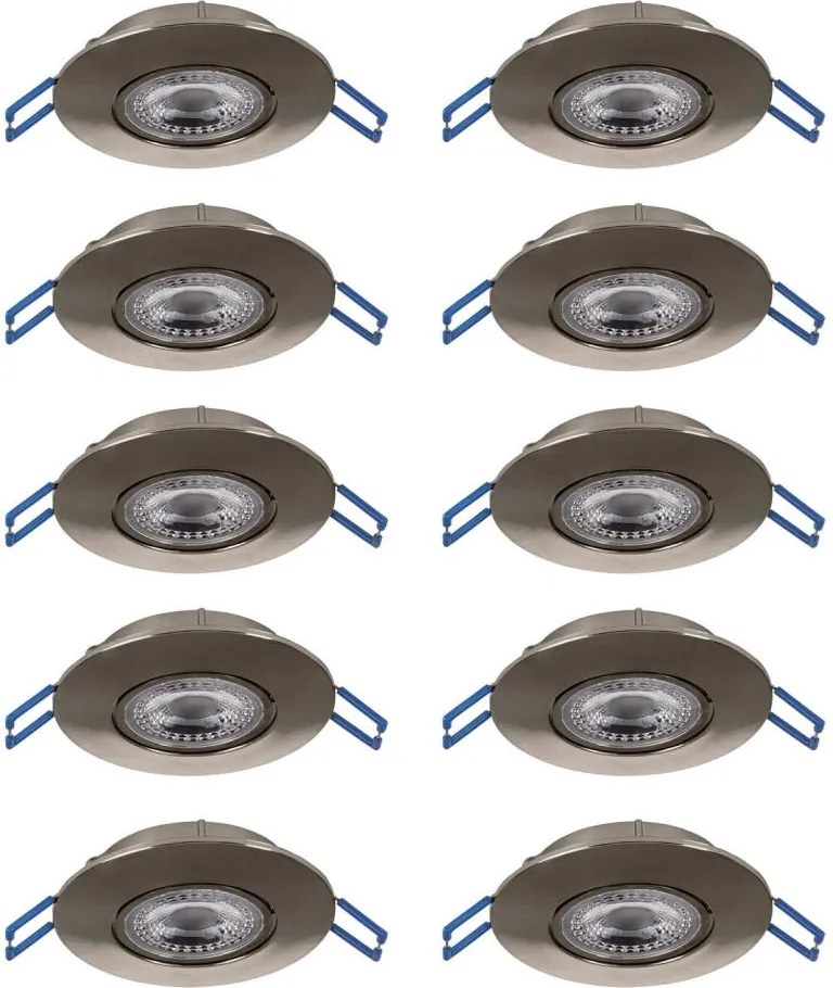 Eglo 300196 - КОМПЛЕКТ ОТ 10 LED вградени осветителни тела GEDREZ LED/4,9W/230V диаметър 9cm хром