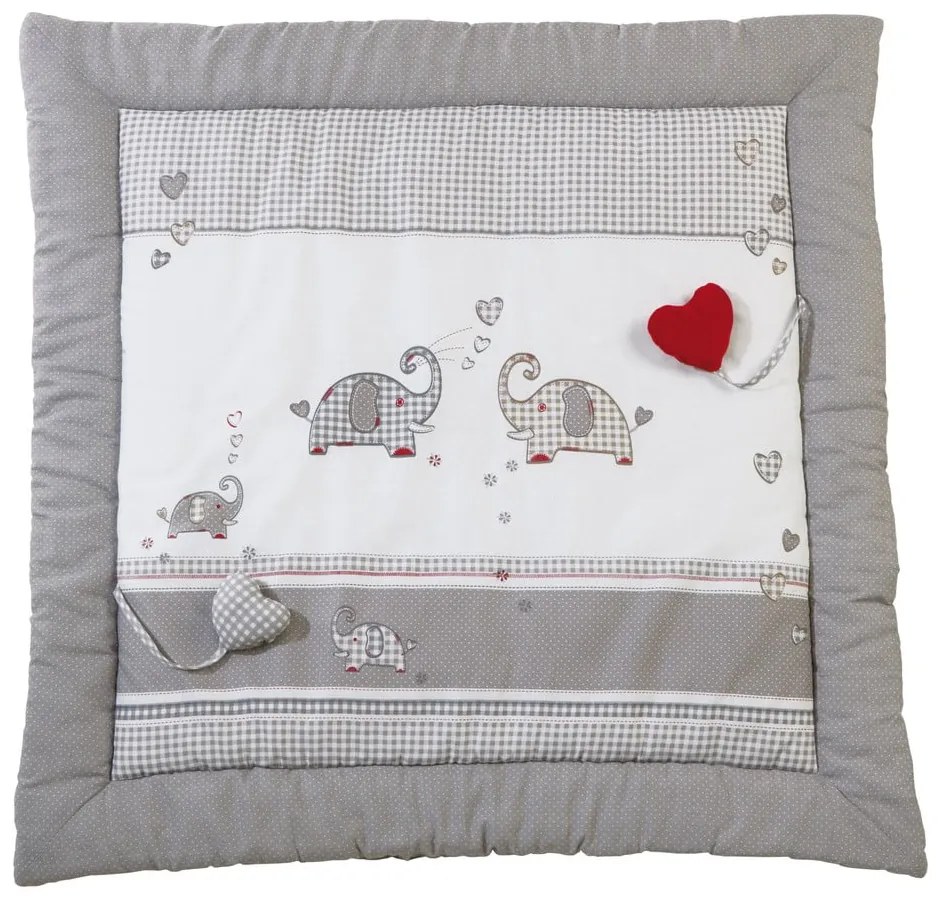 Бяло/сиво детско килимче за игра 100x100 cm Jumbo twins – Roba