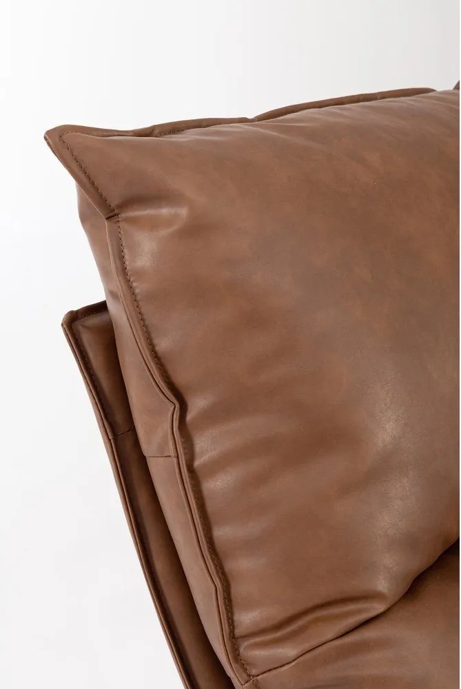 Кресло с място за съхранение от изкуствена кожа в цвят кафяв коняк Alanez – Bizzotto