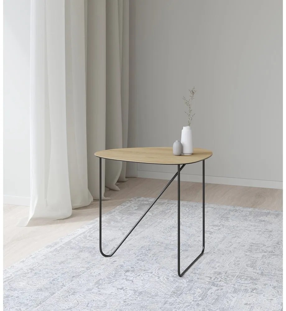 Метална масичка за кафе в естествен цвят 37x44 cm Curve M Wood – LIND DNA