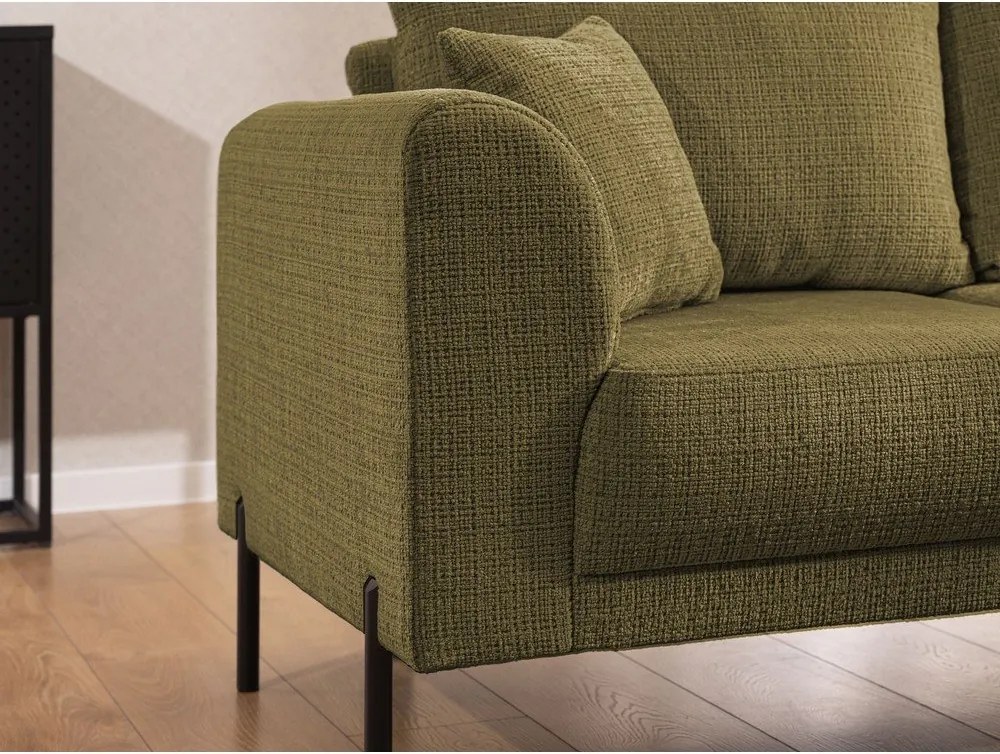 Зелен шенилов ъглов диван (десен ъгъл/L форма) Mauris – Ropez