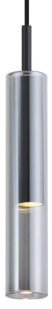 Модерен прожектор черен с димно стъкло за релсова система 1-фазен - Slimline Loyce