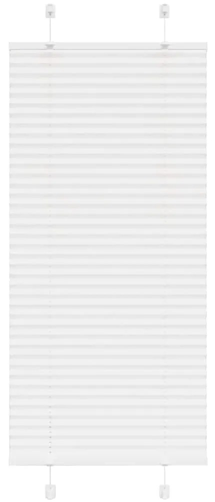 4015493 vidaXL Плисирана щора Бяла 65x150 cm Ширина на плата 64,4 cm Полиестер