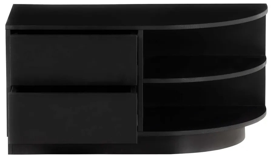 Черна модулна телевизионна масичка от борова дървесина 78x40 cm Finca - WOOOD