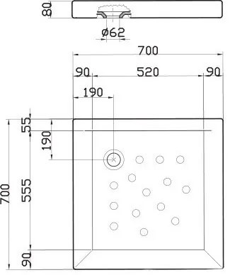 Душ SANITANA Anabela квадрат-70 x 70 см.