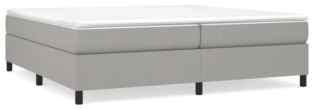 3120886 vidaXL Рамка за легло с пружини, светлосива, 200x200 см, плат