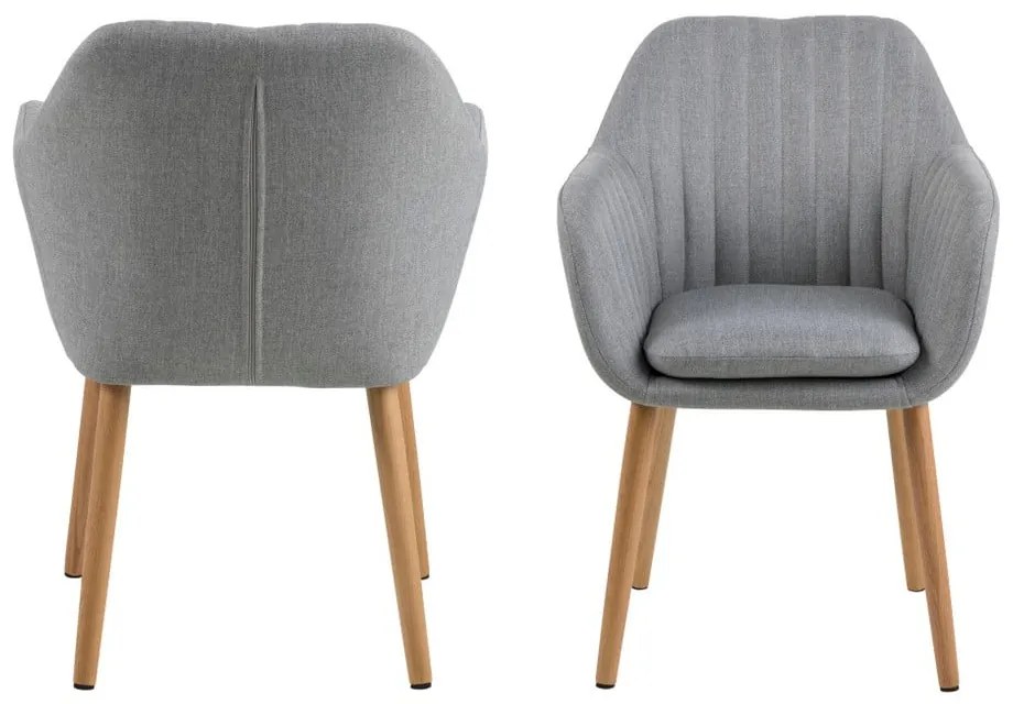 Светлосив трапезен стол Emilia - Actona