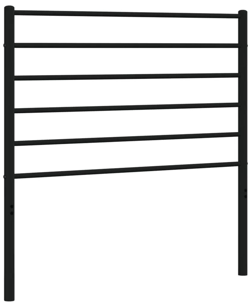 352346 vidaXL Метална резервна табла за легло, черна, 80 см