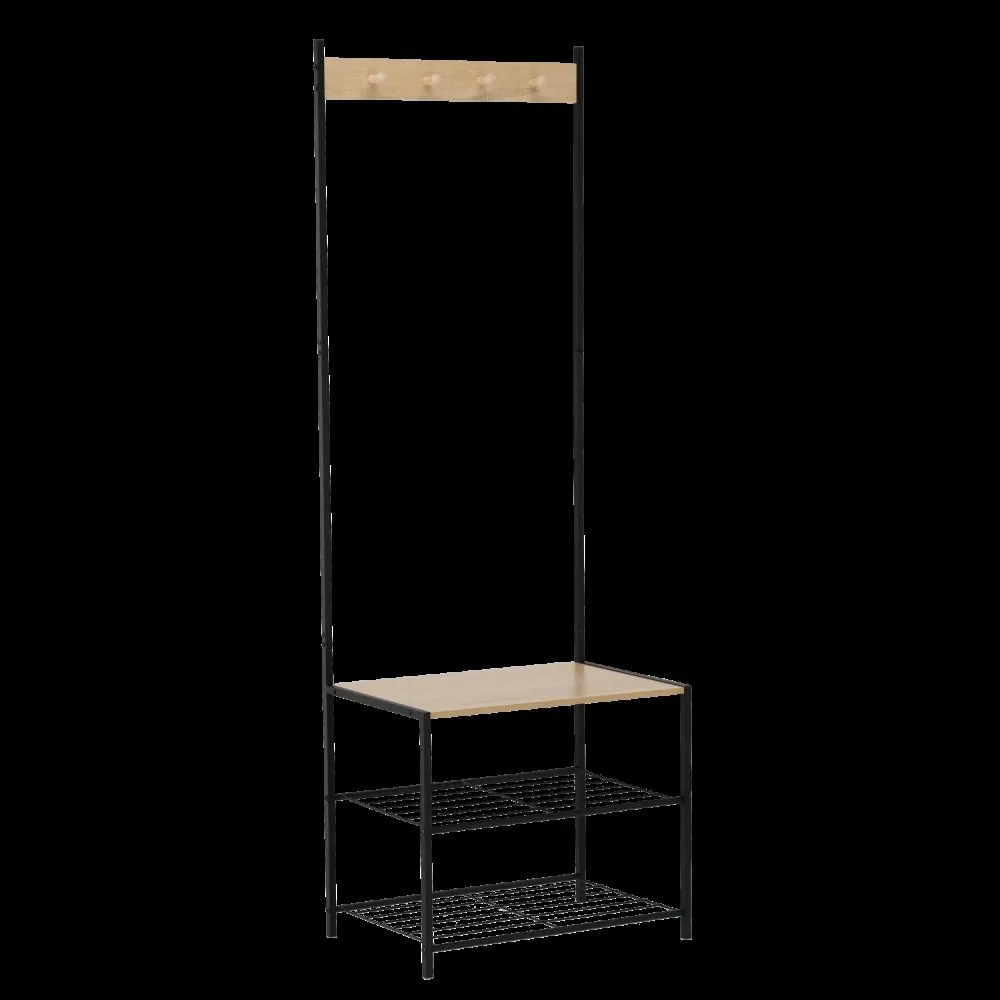 Свободностояща закачалка за дрехи с куки и рафтове - 60 x 40 x 175 cm