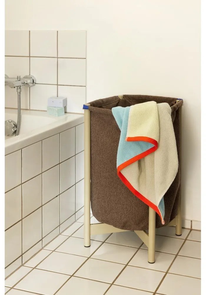 Синя памучена хавлиена кърпа от тери 70x140 cm Block – Hübsch