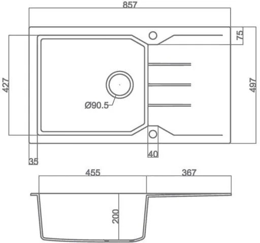 Мивка Sanitec 814-Bianco