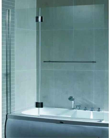 Подвижен параван за вана ICS 112 DF L, 126х140см, 5мм