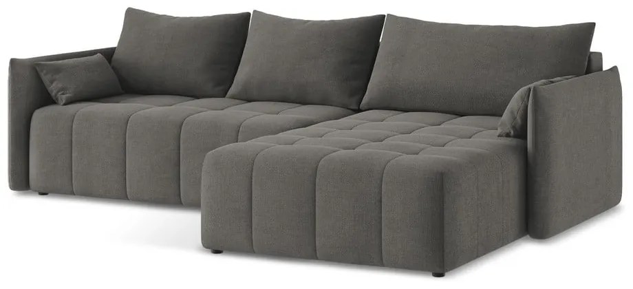 Тъмносив разтегателен ъглов диван с място за съхранение (десен ъгъл) Moku – Makamii