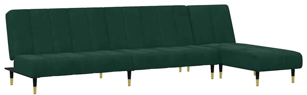 3216297 vidaXL Комплект дивани от 2 части, тъмнозелен, кадифе