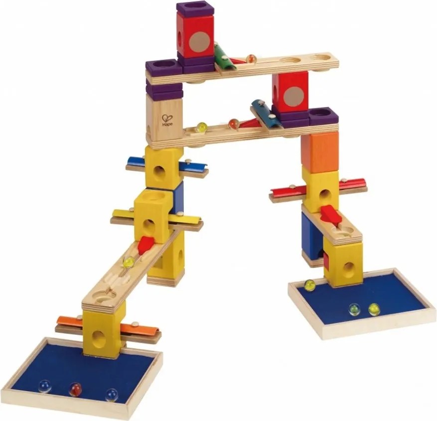 Hape - Дървена писта с топчета Quadrilla Музикално спускане H6012