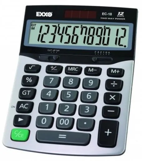 Настолен калкулатор Exxo EC-18 178/126 , 12-разряден, Сив
