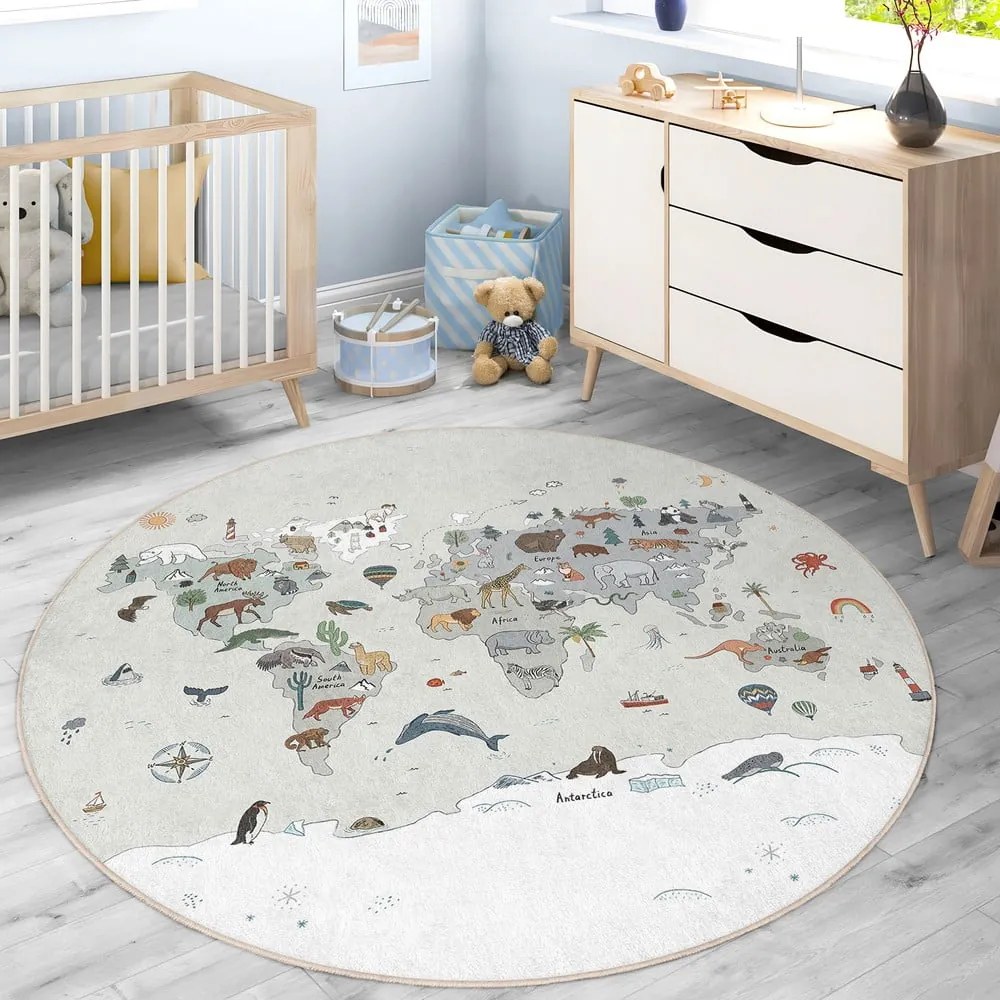 Детско килимче за игра подходящо за пране ø80 cm Big World – Mila Home