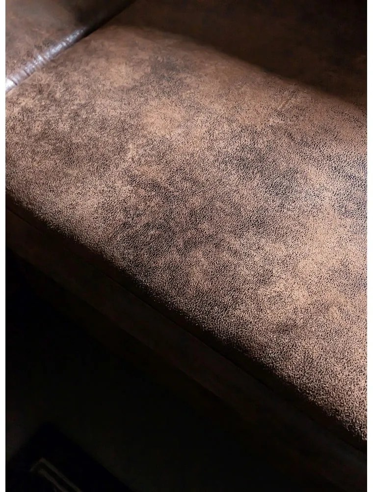 Винтидж кафяв кожен разтегателен диван, ляв ъгъл Lofty Lilly - Miuform