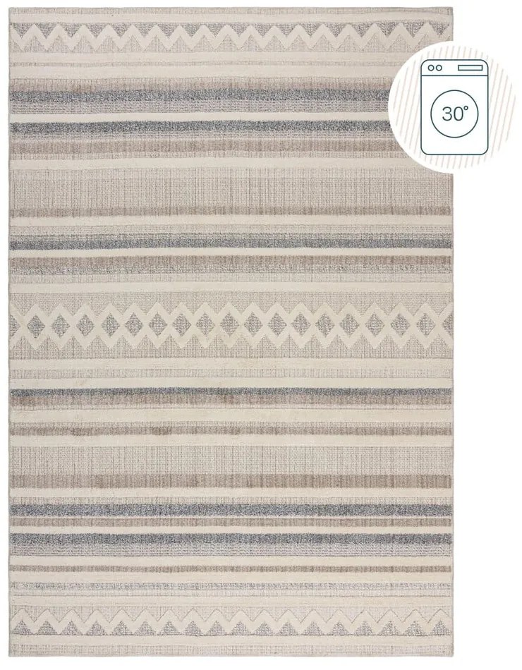 Сиво-бежов килим подходящ за пране 78x150 cm Everette – Flair Rugs